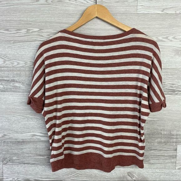 Rachel Zoe Striped Dolman Rust White Blouse - Picture 6 of 7